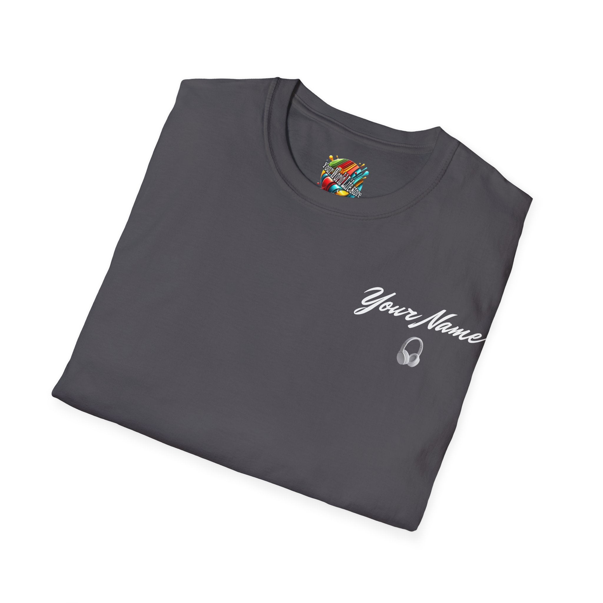 "DJ VAMP" 🎧Personalized Logo Tee – Bold, Loud, and Made to Move - QR